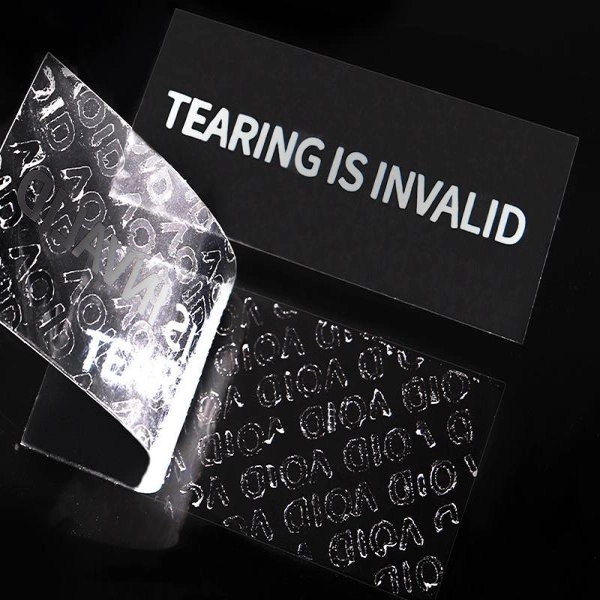 Printed Stickers & Security Labels with Foil Stamping and Embossing Front View