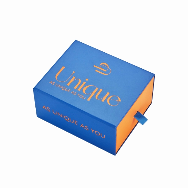 Custom Drawer Box with Logo | Rigid Sliding Cardboard Presentation Box Side View
