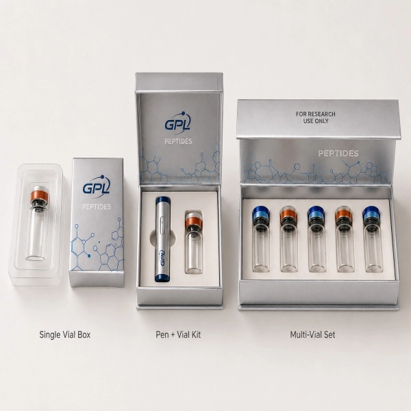 Custom Peptide Vial Packaging Box Manufacturer | Magnetic Vial Boxes Side View