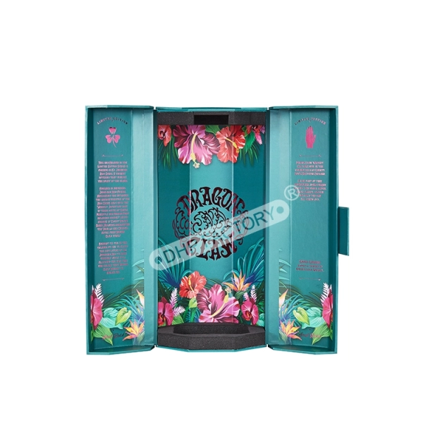 Double Door Opened Wine Gift Packaging Box with Luxury Custom Design