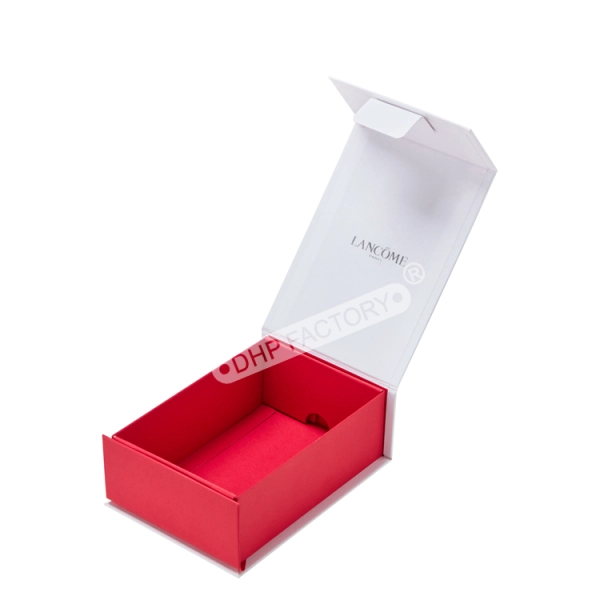 Foldable Cosmetic Box with Embossed Design for Luxury Packaging Side View