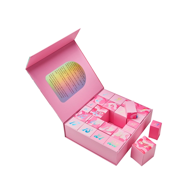 24 Days Advent Calendar Rigid Cardboard Gift Packaging Box Side View