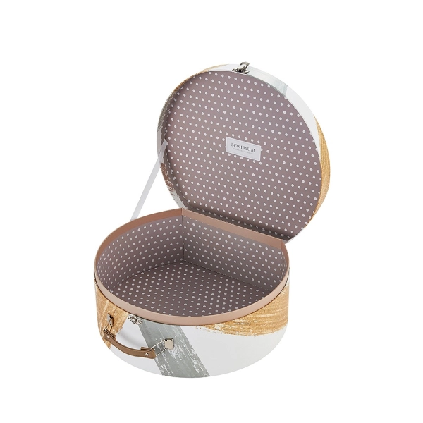 Rigid Cardboard Suitcase Box with PU Handle | Custom Gift Packaging