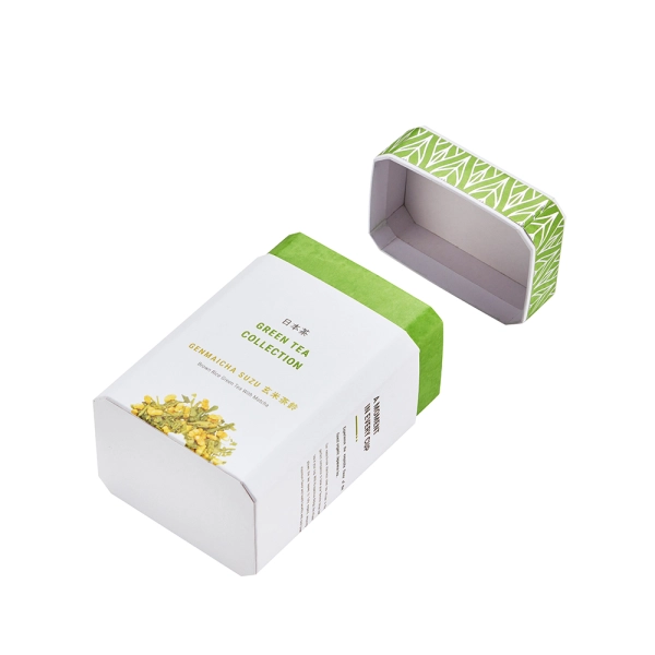 Special Custom Octagon Shaped Japan Tea Bag Rigid Box Packaging Side View