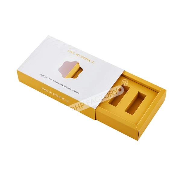 Rigid Cardboard Gift Box with Colorful Slide Design Side View