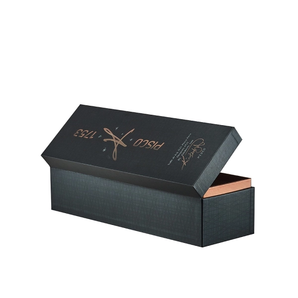 Custom Flip Top Wine Packaging Gift Boxes for Luxury Liquor Side View