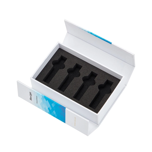 Custom Double-Door Perfume Sample Packaging Box with Foam Insert Side View