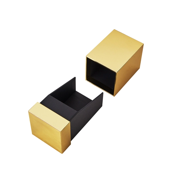 Luxury Flush Lid Rigid Box with Anti-Scratch Gold Paper & EVA Insert Side View