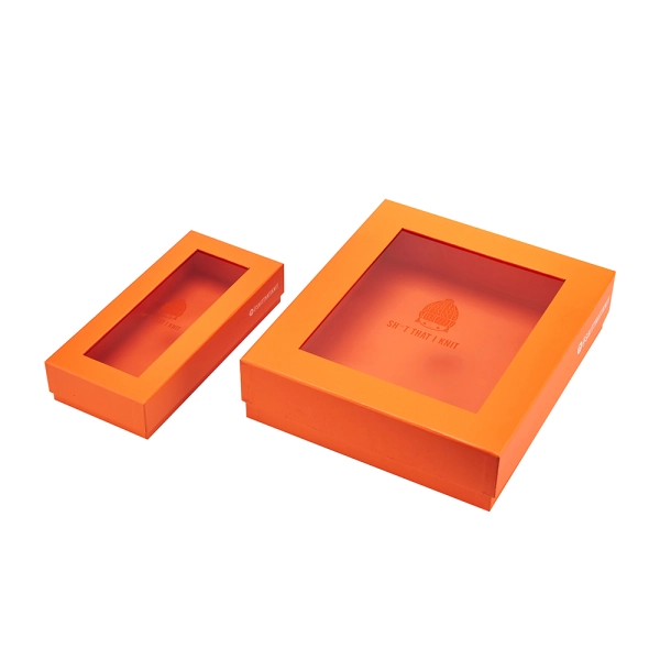 2-Piece Printed Packing Gift Box with Window  Side View