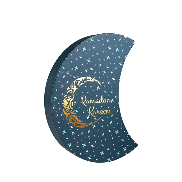 Ramadan Moon Shaped Rigid Chocolate Box Packaging Side View