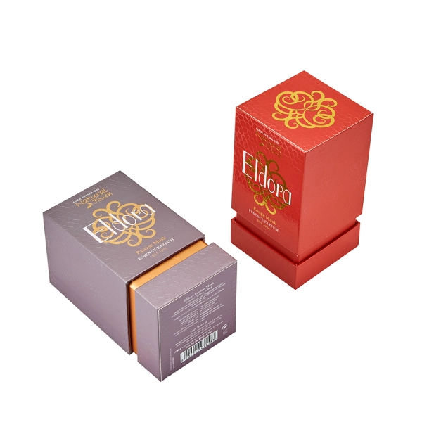 Luxury Perfume Subscription Box with Fancy Paper Side View