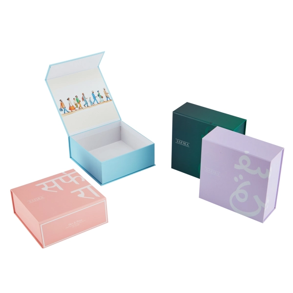 Magnetic Closure Rigid Cardboard Flip Lid Box Side View