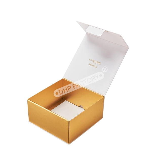 Foldable Cosmetic Box with Embossed Design for Luxury Packaging Side View