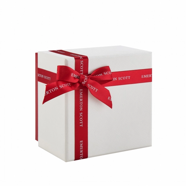 Luxury Textured Lid and Base Necklace Gift Box with Custom Ribbon Bow Side View