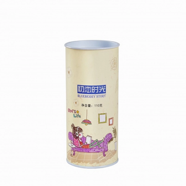 Custom PE-Coated Paper Tube Packaging for Dry Food Side View