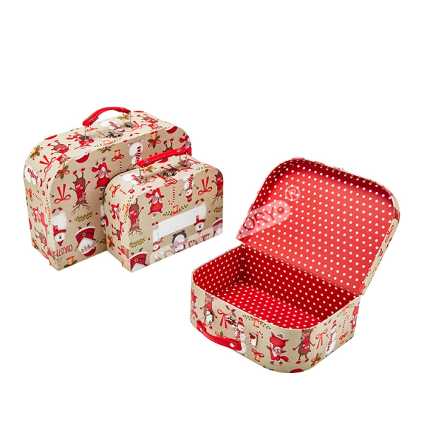 Christmas Suitcase Rigid Gift Packaging Box Side View