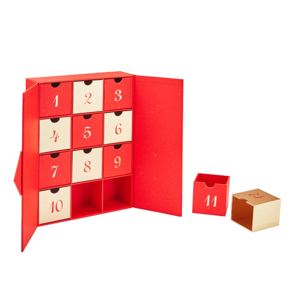 Wholesale Custom 12 Months Skin Care Advent Calendar Box Side View