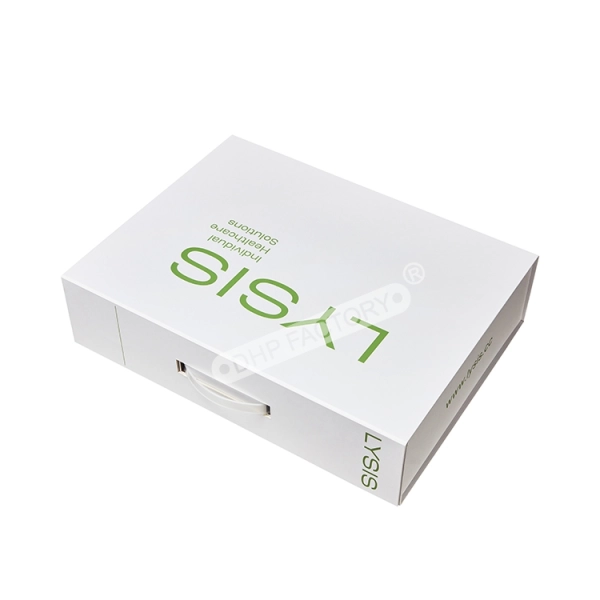 Eco-Friendly Magnetic Rigid Box for Healthcare Packaging  Custom Logo Side View
