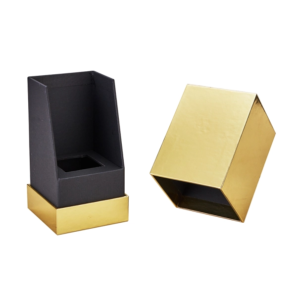 Luxury Flush Lid Rigid Box with Anti-Scratch Gold Paper & EVA Insert Front View