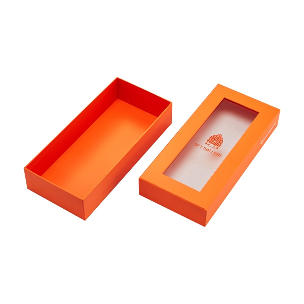 2-Piece Printed Packing Gift Box with Window  Side View