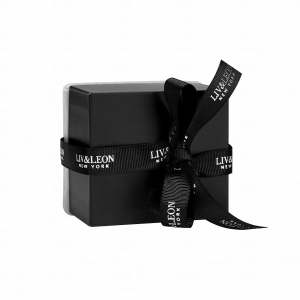 Jewelry Box with Velvet Soft-Padded Base and Logo Ribbon Closure Side View