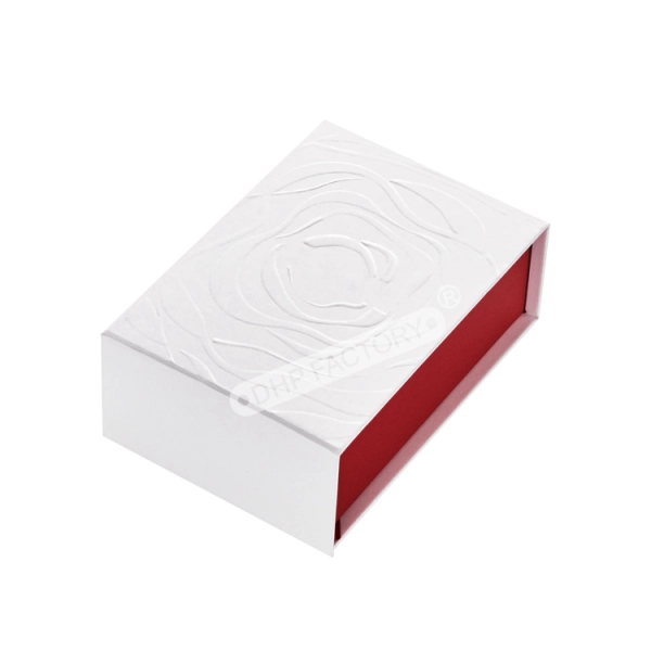 Foldable Cosmetic Box with Embossed Design for Luxury Packaging Side View