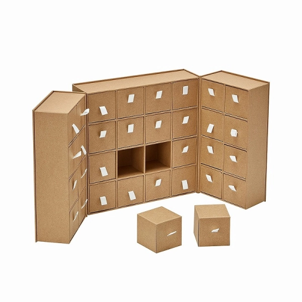 Countdown Calendar Box with Double Door Design for Seasonal Gift