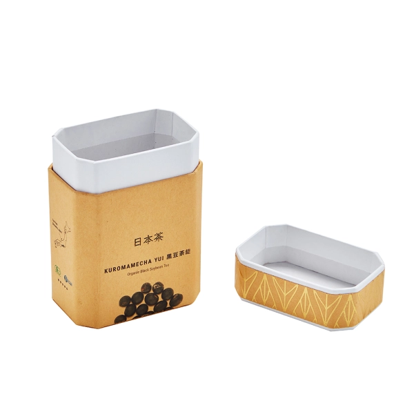 Special Custom Octagon Shaped Japan Tea Bag Rigid Box Packaging Side View