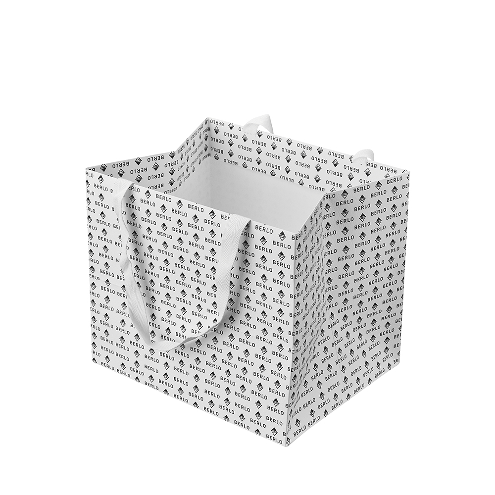 High-weight custom packaging bag engineered with reinforced handles and heavy-density greyboard base for luxury product transit.
