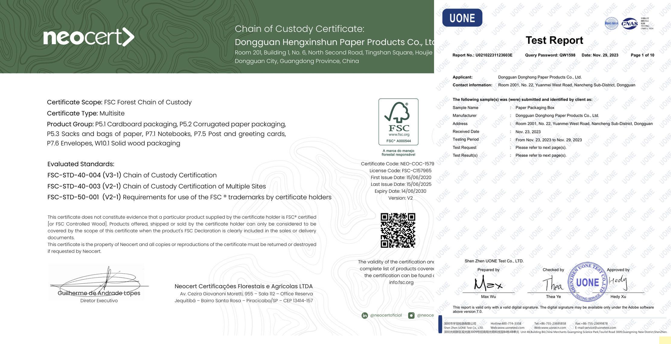 certification to improve our eco-friendly packaging