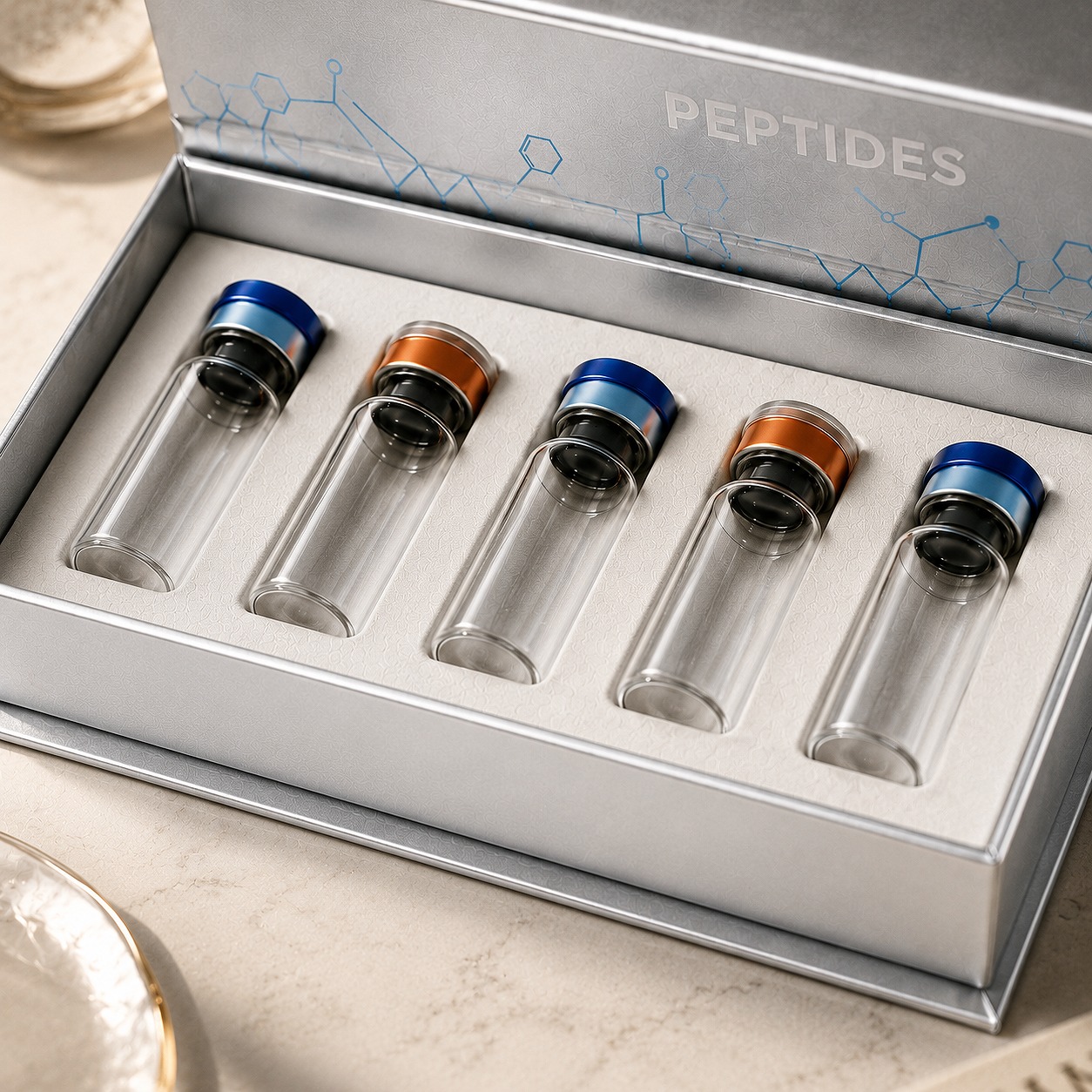 Peptide vial size comparison for custom packaging design